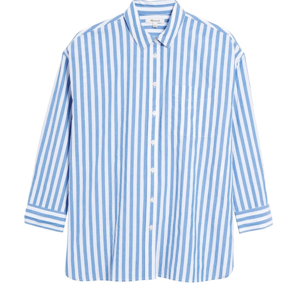 The Signature Poplin Springy Stripe Oversize Button-Up Shirt